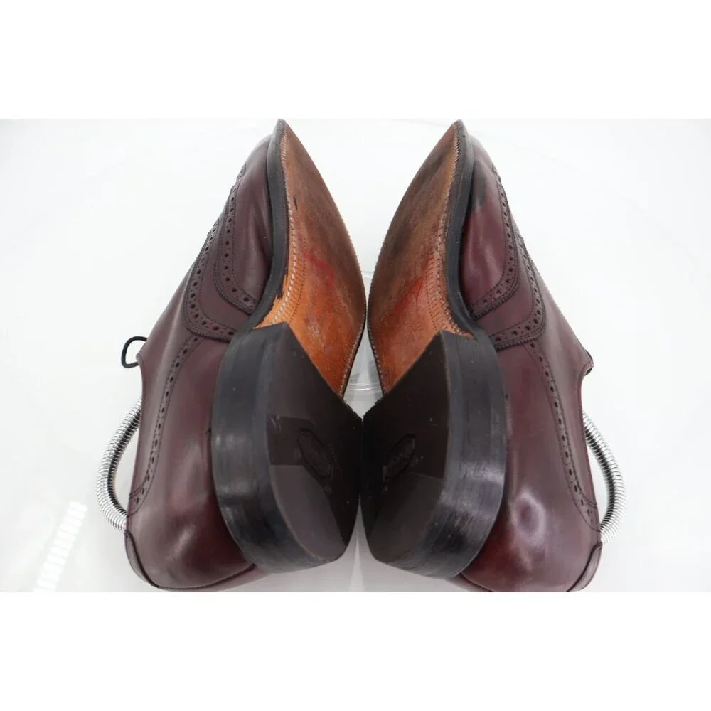 Allen Edmonds Mens Chester Oxford Size 9.5 D Burgundy Wingtip Brogue Dress Shoe
